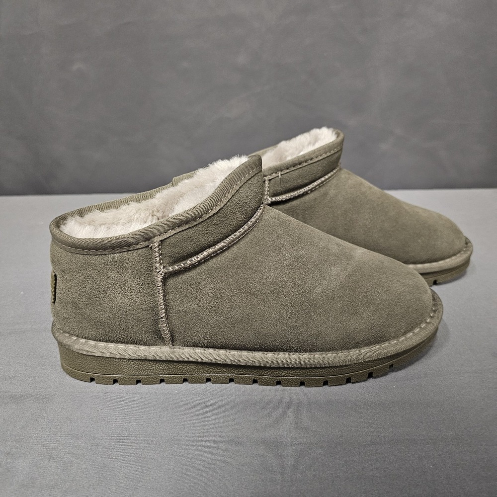 Women's Shorty Boots Comfortable Suede Slip-On Booties Cushioned‎ Khaki 7.5 - 8